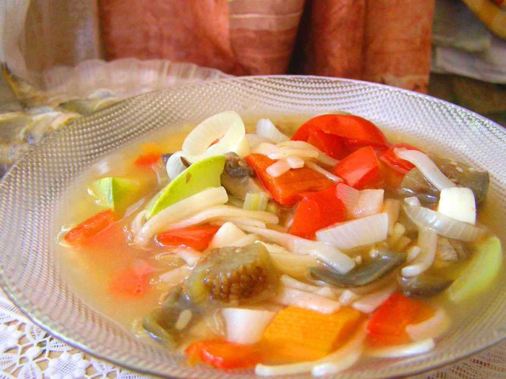 Суп с макаронами и овощами